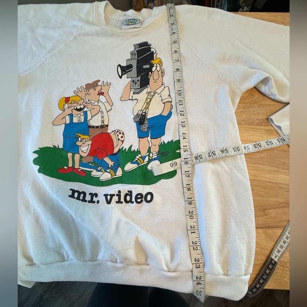 Vintage White Mr. Video Graphic Sweatshirt - Picture 8 of 10